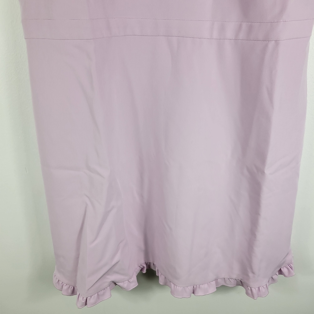 New Gal Meets Glam Emma Ruffle Peter Pan Collar Short Sleeve Sheath Dress Lilac - Picture 7 of 12